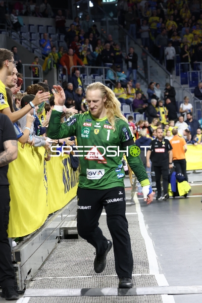 Spieler-High-Five mit Fans