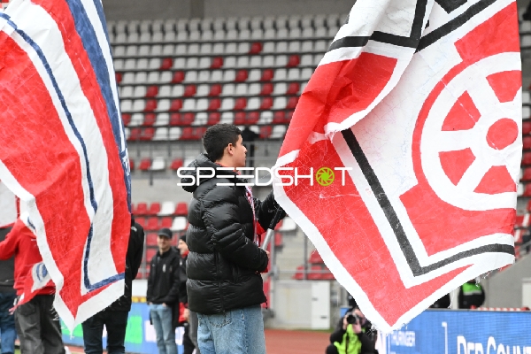 Fans schwenken Fahnen