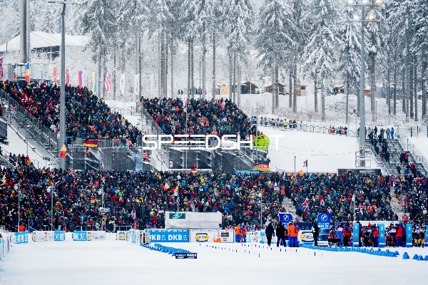 Startbereich bei Biathlon-Verfolgung in Oberhof