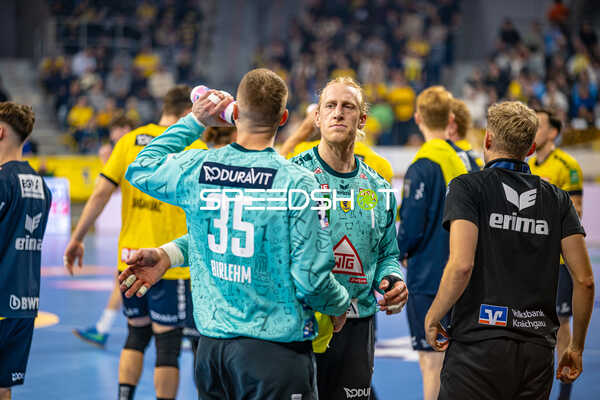 Handball I Herren I Saison 2023-2024 I Liqui Moly Handballbundesliga I 10. Spieltag I Rhein-Neckar Löwen - SC DHfK Leipzig I 09.11.2023 Mikael Appelgren (1, Rhein-Neckar Löwen), Joel Birlehm (35, Rhein-Neckar Löwen)
Ort: Mannheim, Germany
Datum: 09.11.2023 - Mikael Appelgren