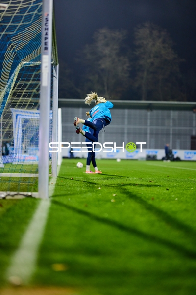 Torwart trainiert Sprungparade