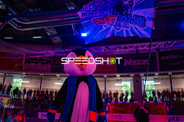 Maskottchen mit Fahne