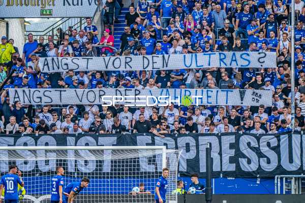Fußball I Herren I Saison 2024-2025 I Bundesliga I 1. Spieltag I TSG 1899 Hoffenheim - Holstein Kiel I 24.08.2024 Fans der TSG Hoffenheim mit Banner
Ort: Sinsheim, Germany
Datum: 24.08.2024