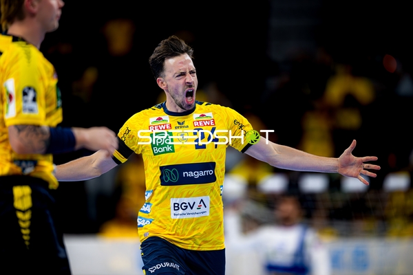 Patrick Groetzki (24; Rhein Neckar Löwen) jubelt nach Tor