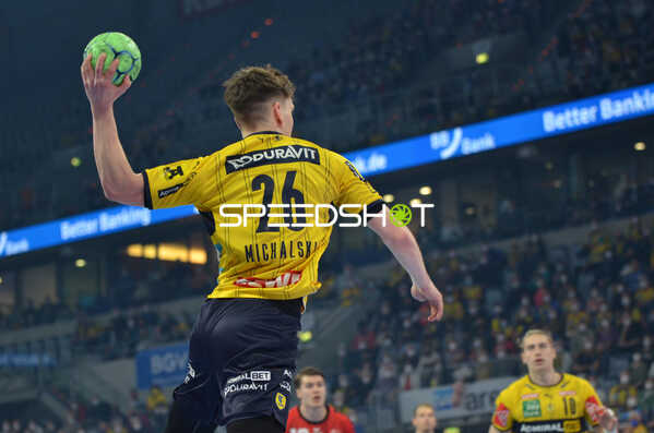 Handball I Herren I Saison 2021-2022 I Liqui Moly Handballbundesliga I 24.Spieltag I Rhein-Neckar Löwen - MT Melsungen I 13.03.2022 Wurf von Niklas Michalski (#26, Rhein-Neckar Löwen)
Ort: Mannheim, Germany
Datum: 13.03.2022