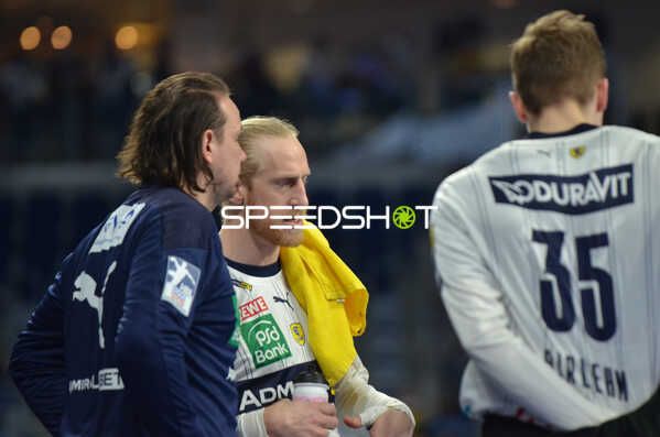 Handball I Herren I Saison 2021-2022 I Liqui Moly Handballbundesliga I 24.Spieltag I Rhein-Neckar Löwen - MT Melsungen I 13.03.2022 Besprechung der drei Torhüter v.li. Nikolas Katsiginnis (#55, Rhein-Neckar Löwen), Mikael Appelgren (#1, Rhein-Neckar Löwen) und Joel Birlehm (#35, Rhein-Neckar Löwen)
Ort: Mannheim, Germany
Datum: 13.03.2022
