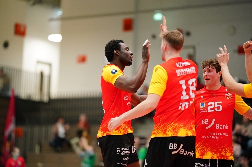 Spielszene mit Corey Mayotte (25; BADEN VOLLEYS SSC Karlsruhe)