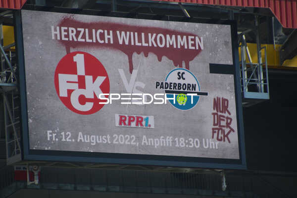 Fußball I Herren I Saison 2022-2023 I 2. Bundesliga I 4. Spieltag I 1. FC Kaiserslautern - SC Paderborn 07 I 12.08.2022 Anzeigentafel vor dem Spiel vom 1. FC Kaiserslautern gegen den SC Paderborn 07
Ort: Kaiserslautern, Germany
Datum: 12.08.2022
