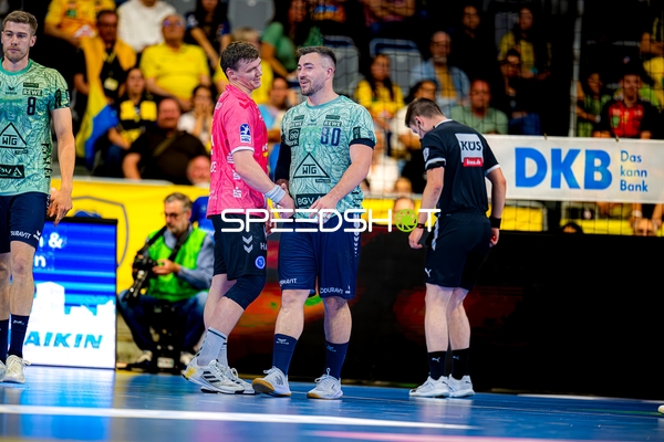 Jubel bei Rhein Neckar Löwen Spielern