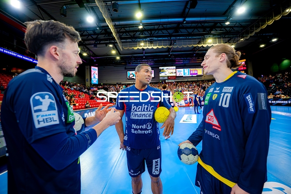 Gespräch 10; SG Flensburg Handewitt, Patrick Groetzki (24;Rhein Neckar Löwen), Juri Knorr (10;Rhein Neckar Löwen)