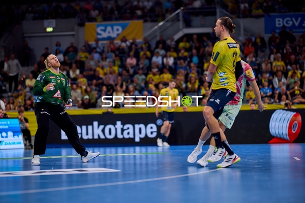 Torwart Mikael Appelgren (1; Rhein Neckar Löwen) in Position