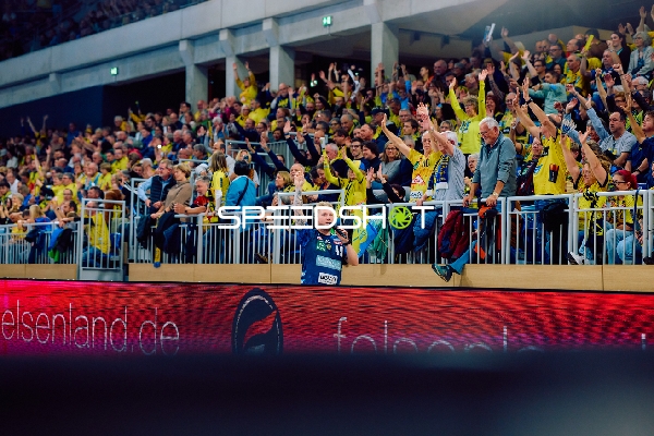 Fans jubeln während des Spiels