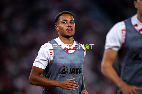 Nartey beim Aufwärmen