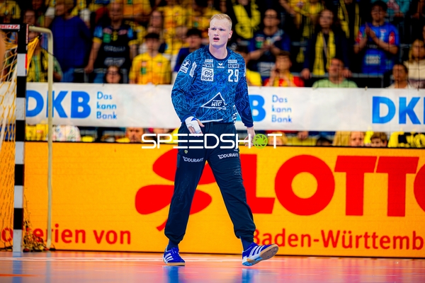 Torwart David Späth (29; Rhein Neckar Löwen) im Einsatz
