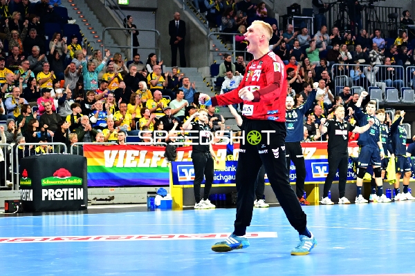 Jubel von David Späth (29; Rhein Neckar Löwen) und Teamkollegen