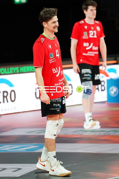 Spielszene mit Nimo Benne (21; BADEN VOLLEYS SSC Karlsruhe) und Jackson Holland (4; BADEN VOLLEYS SSC Karlsruhe)
