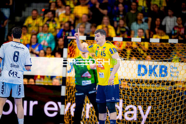 Abwehr im Spiel Rhein-Neckar Löwen gegen TBV Lemgo