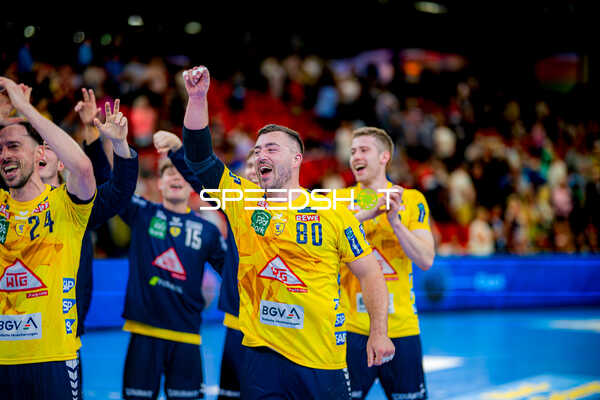 Feier Jannik Kohlbacher (80;Rhein Neckar Löwen), Patrick Groetzki (24;Rhein Neckar Löwen), David Móré (15;Rhein Neckar Löwen), Tim Nothdurft (8;Rhein Neckar Löwen)