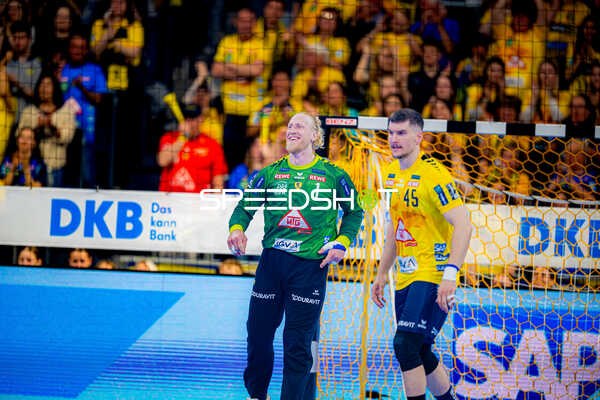 Mikael Appelgren (1, Rhein Neckar Löwen) neben Halil Jaganjac (45, Rhein Neckar Löwen)