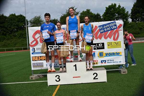 Siegerpodest TVE Sommerlauf Edingen