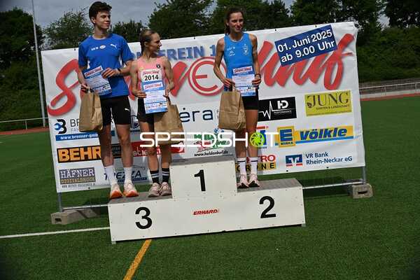 Siegerpodest TVE Sommerlauf Edingen
