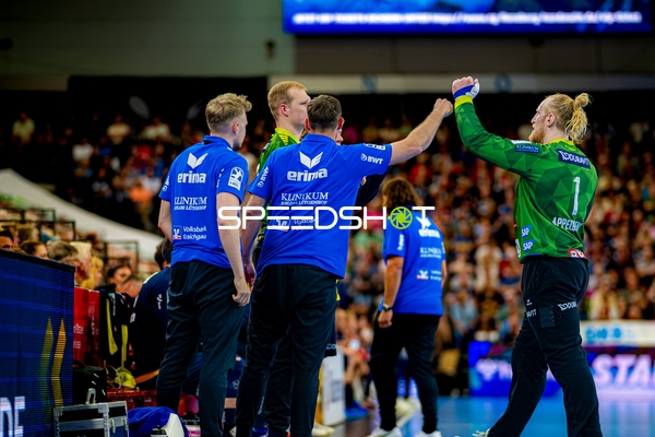 Torwartjubel Mikael Appelgren (1;Rhein Neckar Löwen), Gustav Davidsson (22;Rhein Neckar Löwen)