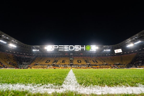 Spielfeld im Rudolf-Harbig-Stadion