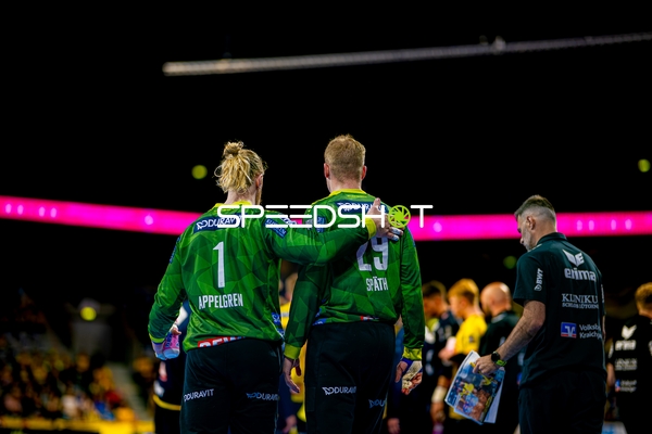 Mikael Appelgren (1, Rhein Neckar Löwen) und David Späth (29, Rhein Neckar Löwen) zusammen