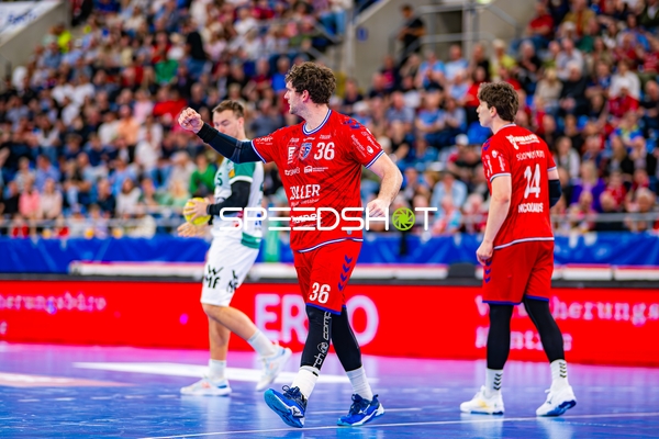 Torjubel Jonathan Fischer (36;SG BBM Bietigheim), Fynn Nicolaus (14;SG BBM Bietigheim)