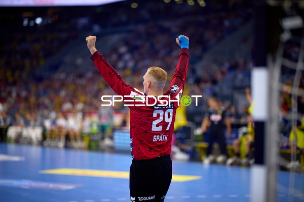 Handball Jubel David Späth (29; Rhein Neckar Löwen)