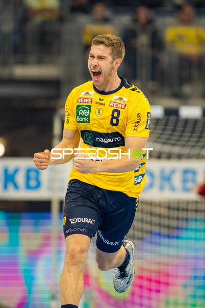 1. Handball-Bundesliga: Tim Nothdurft (8; Rhein Neckar Löwen) jubelt