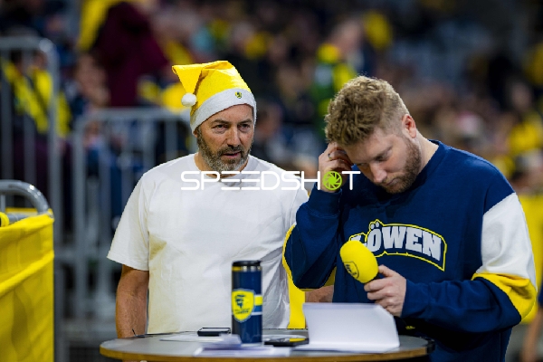 Kevin Gerwin (49; Rhein Neckar Löwen) bei Besprechung