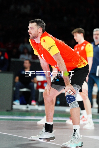 Spielszene mit Jonathan Downs (17; BADEN VOLLEYS SSC Karlsruhe)