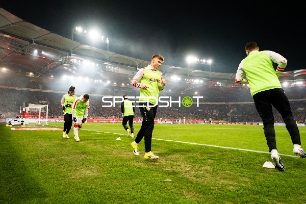 Spieler beim Aufwärmen