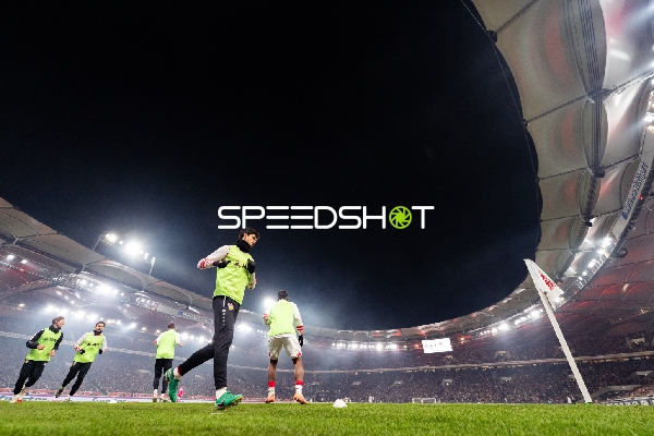 Spieler beim Aufwärmen