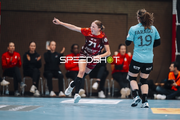 Szene mit Hanna Walther (71; HSG Bensheim/Auerbach) und Luca Farago (19; Thüringer HC)