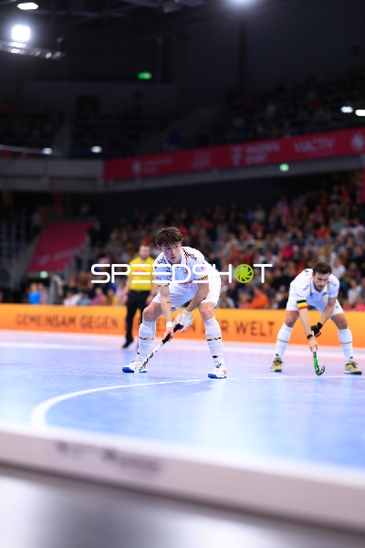 EuroHockey Indoor Championship 2026 - Loris GRANDCHAMP (10; Schweiz) und Elias BRÖNNIMANN (11; Schweiz) in Aktion