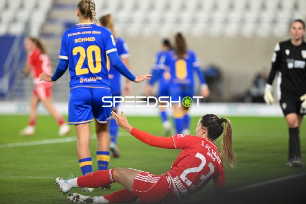 Zweikampf zwischen Steffi Schmid (20; CZJ) und Nele Bauereisen (23; 1. FC Union Berlin)