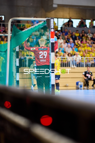 Torwart David Späth (29; Rhein Neckar Löwen) in Position