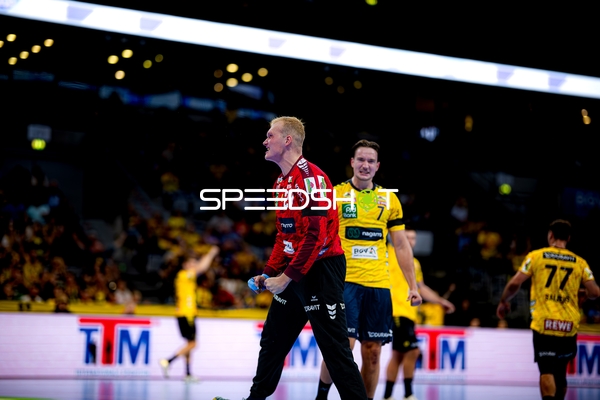 Robert Timmermeister (7; Rhein Neckar Löwen) jubelt nach Tor