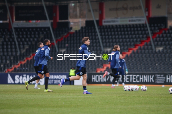 Spieler beim Aufwärmen