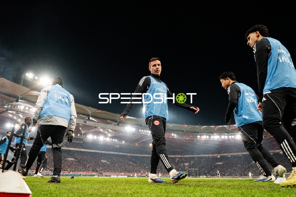 Spieler beim Aufwärmen