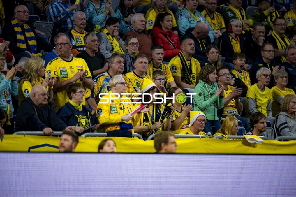 Fans in gelben Trikots in der SAP Arena