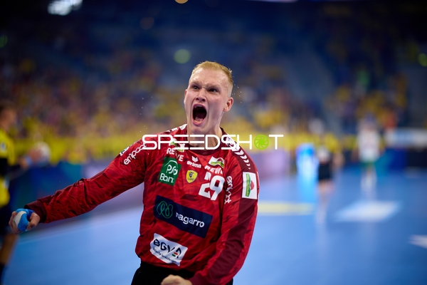 David Späth (29; Rhein Neckar Löwen) jubelt nach Tor