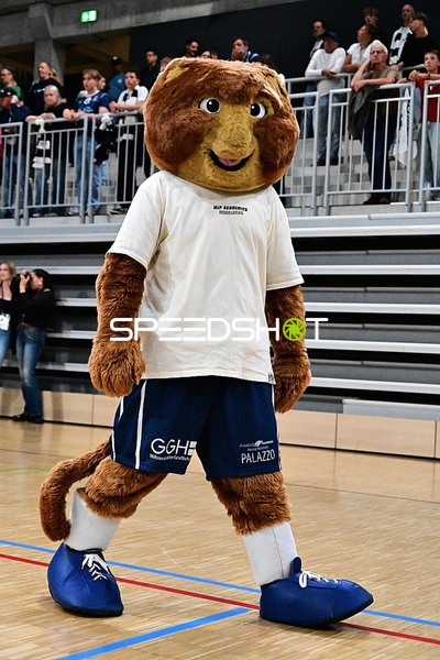 Maskottchen auf dem Court