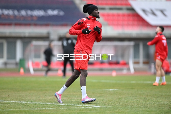 Spieler beim Aufwärmen