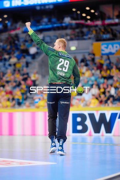 Torwartjubel David Späth (29;Rhein Neckar Löwen)
