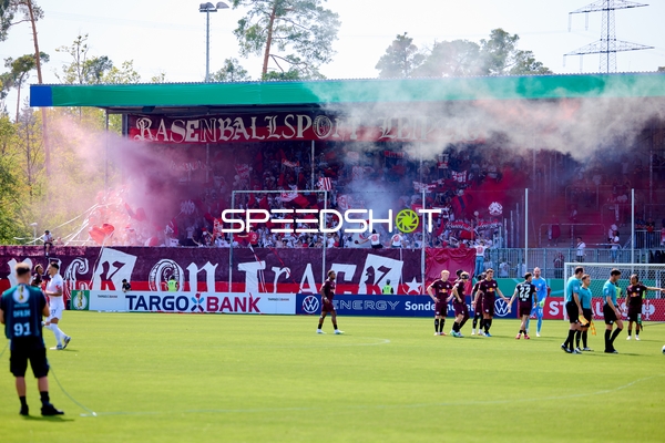 Fans feiern auf der Tribüne