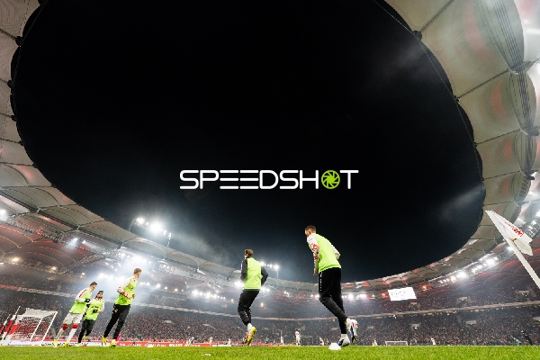 Spieler beim Aufwärmen