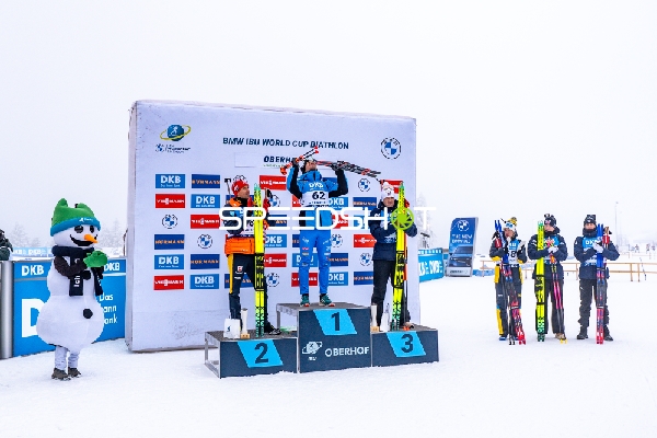 Biathlon, BMW IBU WORLD CUP BIATHLON, Sprint Männer 10 km, Oberhof, Deutschland, NAWRATH Philipp #48 GER, GIACOMEL Tommaso #62 ITA, DALE-SKJEVDAL Johannes #60 NOR, SAMUELSSON Sebastian #68 SWE, ULDAL Martin #40 NOR, PERROT Eric #52 FRA